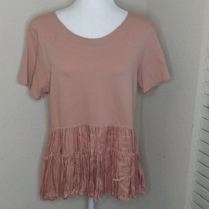 Anthropologie rose babydoll tee